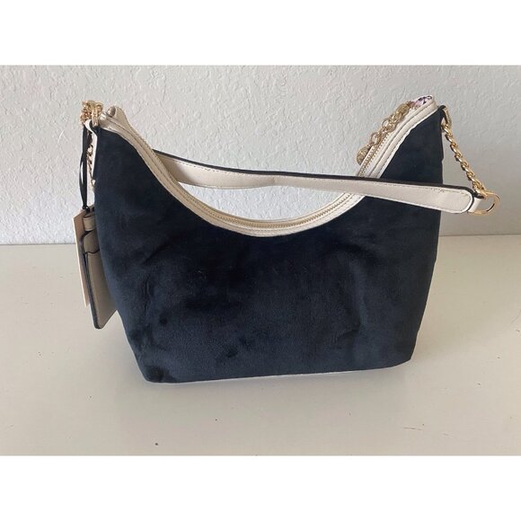 Juicy Couture Classic Scottie Dogs Hobo Bag Liquorice Black White Velvet NEW - Picture 8 of 14